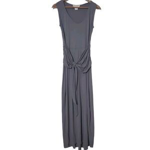 Karen Alexander Maxi Dress Size S Gray Sleeveless Shirt Waist Made In USA Womens